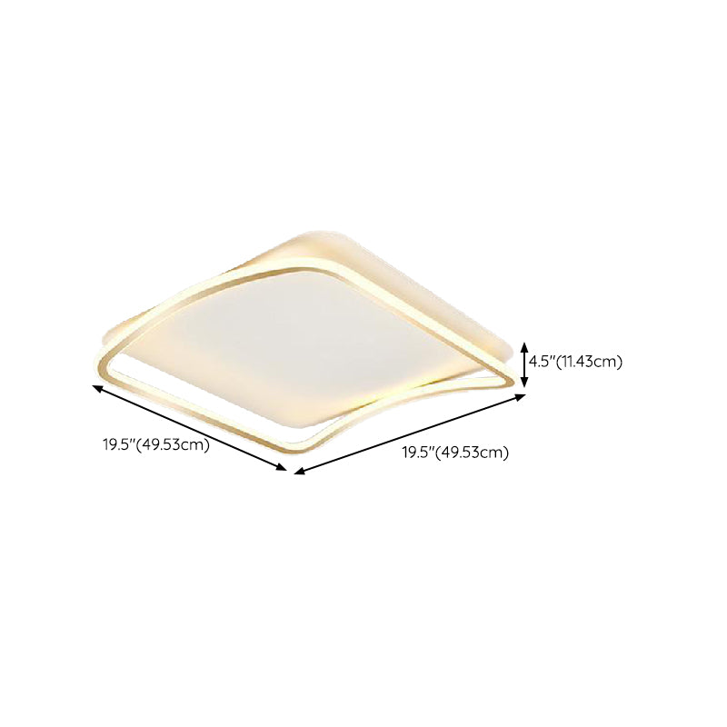 Minimalism Ceiling Lighting Metal LED Flush Mount Fixture in Gold for Bedroom