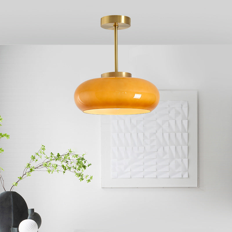 Modern Ceiling Lamp Household Flush Mount Light Fixture with Colorful Glass Shade