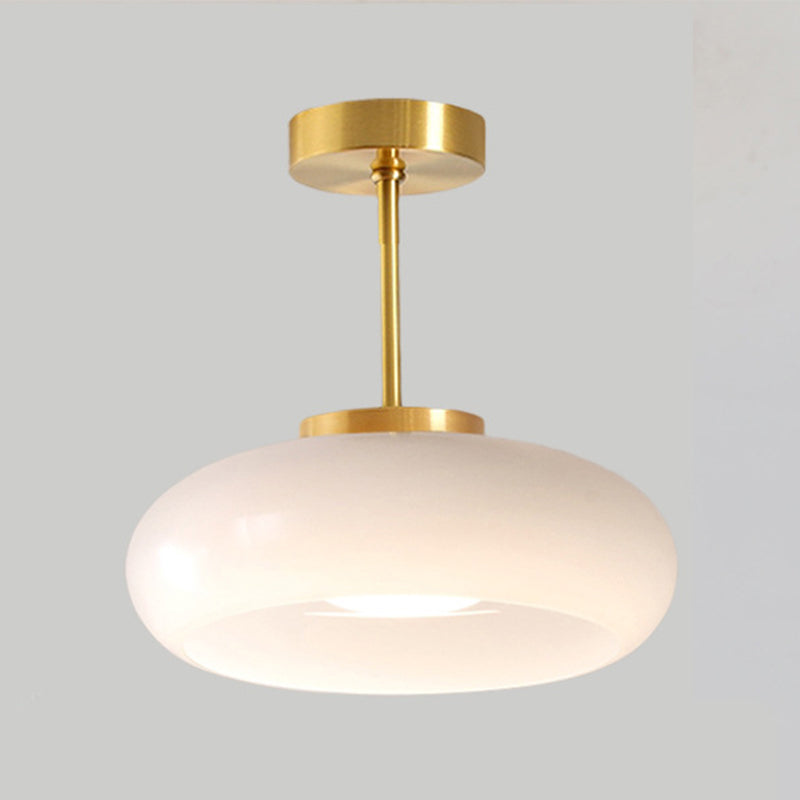 Modern Ceiling Lamp Household Flush Mount Light Fixture with Colorful Glass Shade