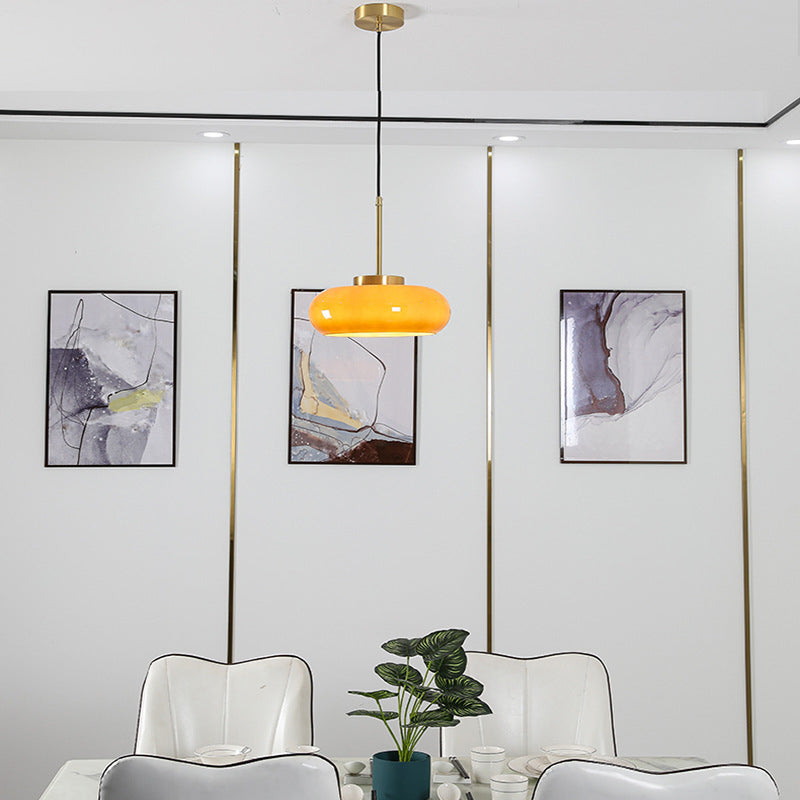 Modern Ceiling Lamp Household Flush Mount Light Fixture with Colorful Glass Shade