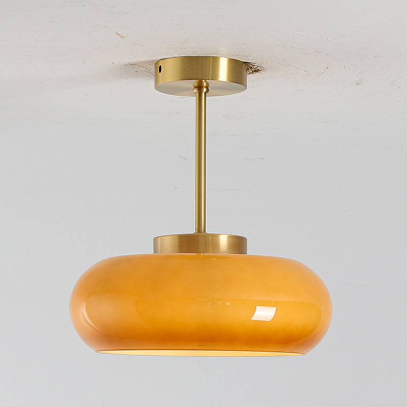 Modern Ceiling Lamp Household Flush Mount Light Fixture with Colorful Glass Shade