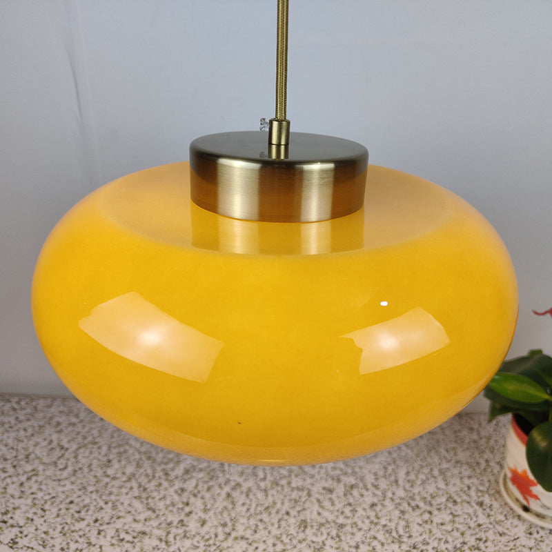 Modern Ceiling Lamp Household Flush Mount Light Fixture with Colorful Glass Shade