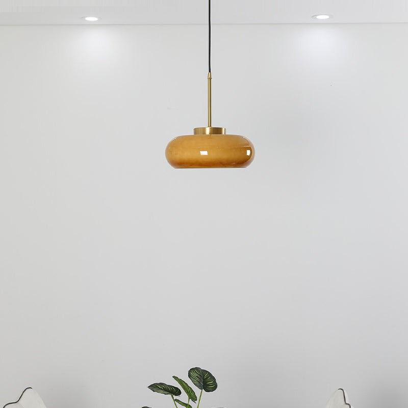 Modern Ceiling Lamp Household Flush Mount Light Fixture with Colorful Glass Shade