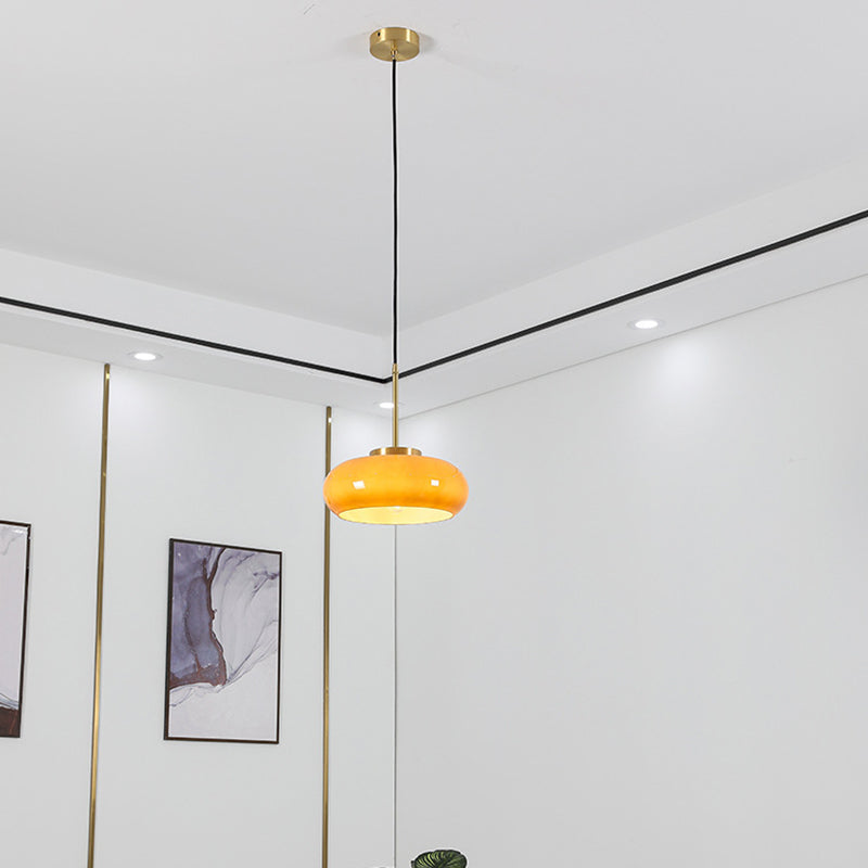 Modern Ceiling Lamp Household Flush Mount Light Fixture with Colorful Glass Shade