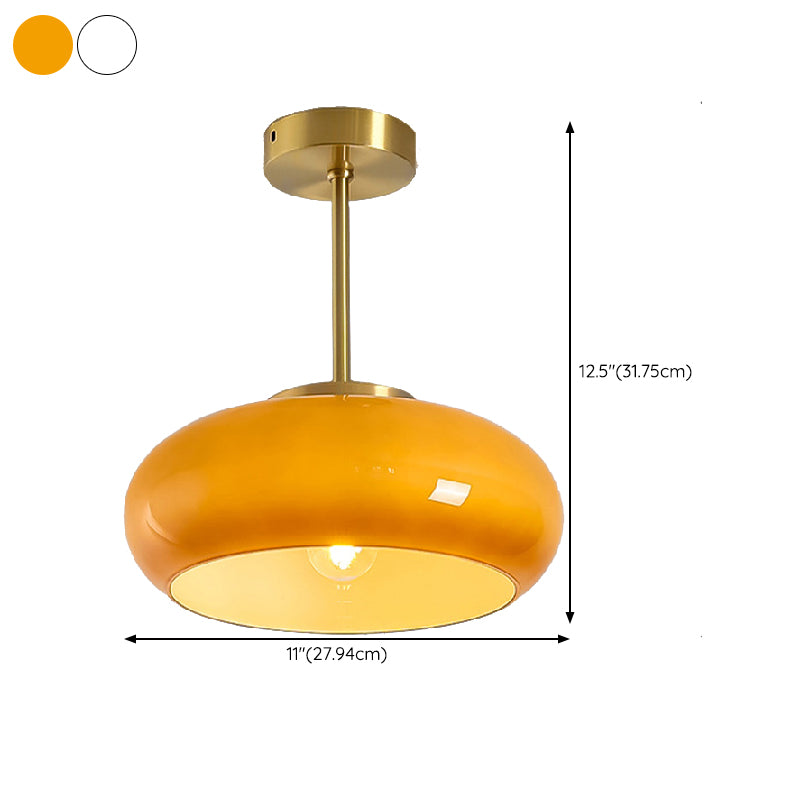 Modern Ceiling Lamp Household Flush Mount Light Fixture with Colorful Glass Shade
