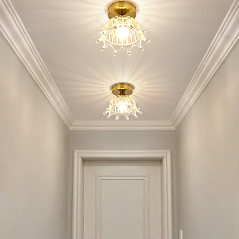 Modern Ceiling Lamp Creative Flush Mount Light Fixture with Glass Shade for Corridor