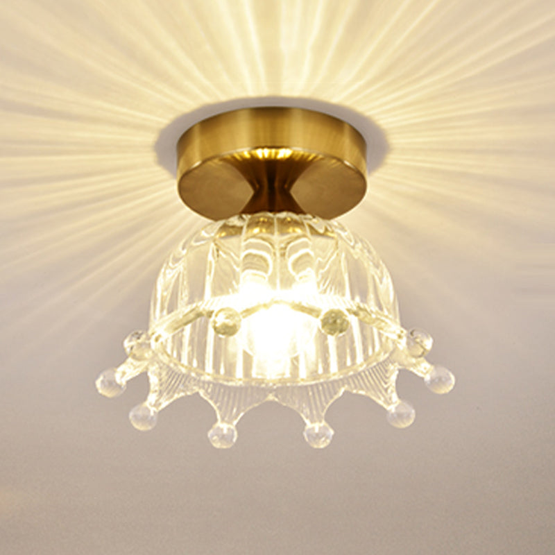 Modern Ceiling Lamp Creative Flush Mount Light Fixture with Glass Shade for Corridor