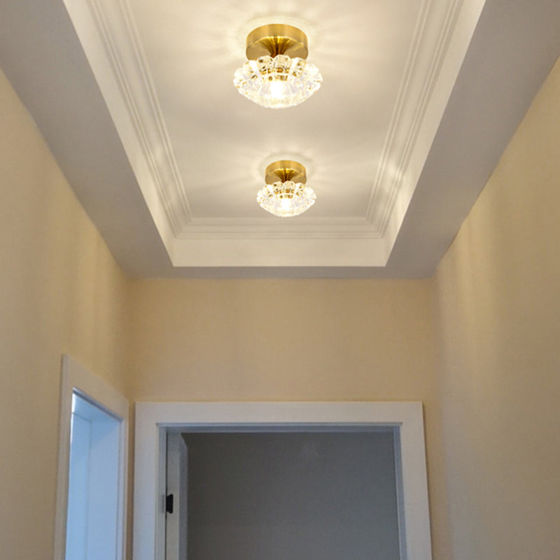 Modern Ceiling Lamp Creative Flush Mount Light Fixture with Glass Shade for Corridor