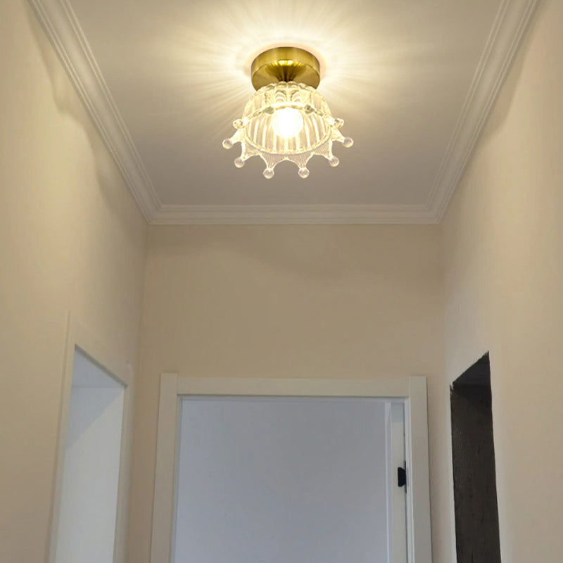 Modern Ceiling Lamp Creative Flush Mount Light Fixture with Glass Shade for Corridor