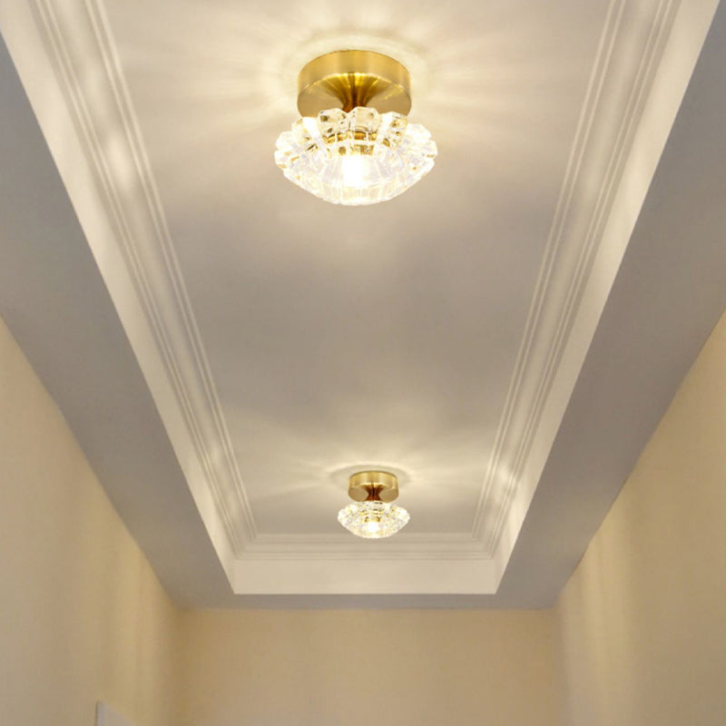 Modern Ceiling Lamp Creative Flush Mount Light Fixture with Glass Shade for Corridor