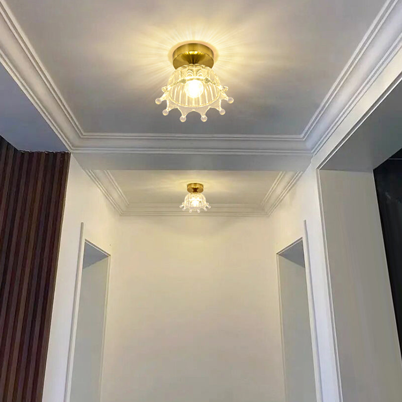Modern Ceiling Lamp Creative Flush Mount Light Fixture with Glass Shade for Corridor