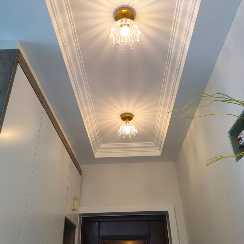 Modern Ceiling Lamp Creative Flush Mount Light Fixture with Glass Shade for Corridor