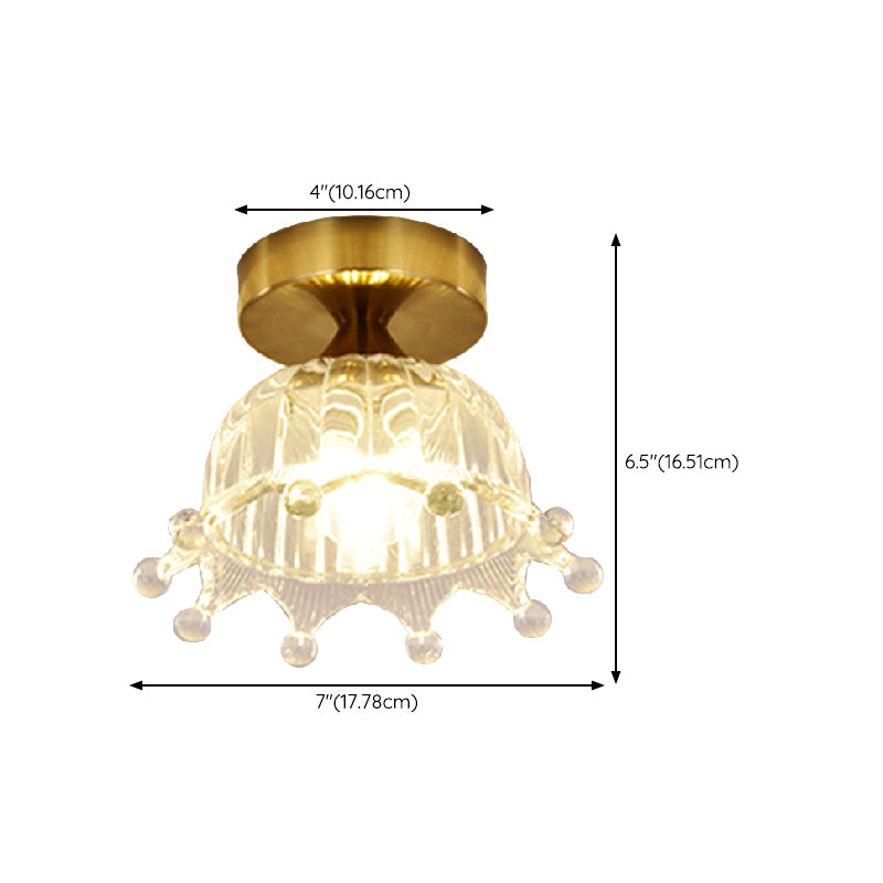 Modern Ceiling Lamp Creative Flush Mount Light Fixture with Glass Shade for Corridor