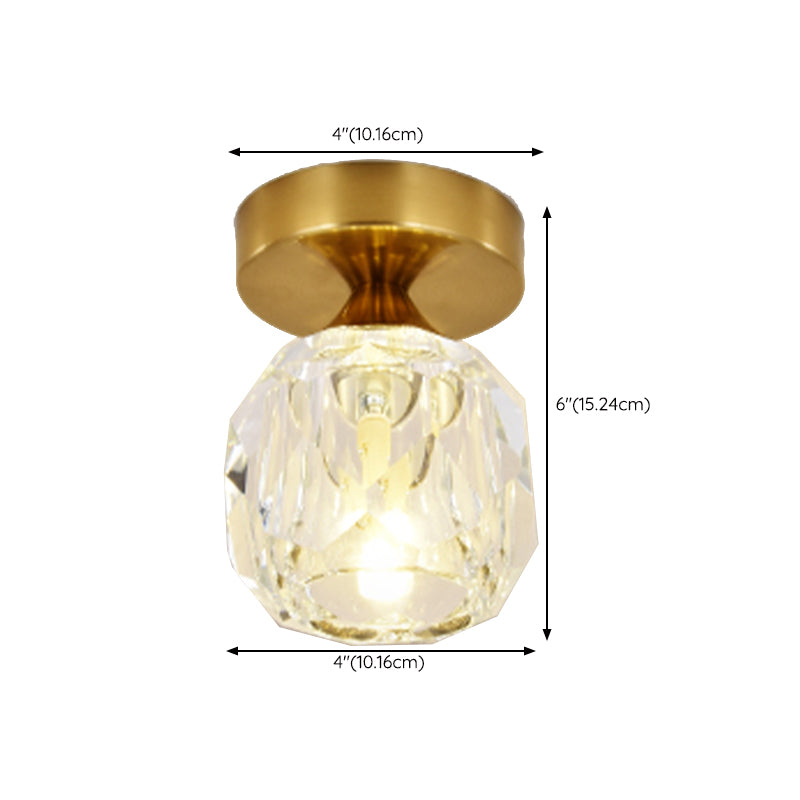 Modern Ceiling Lamp Creative Flush Mount Light Fixture with Glass Shade for Corridor