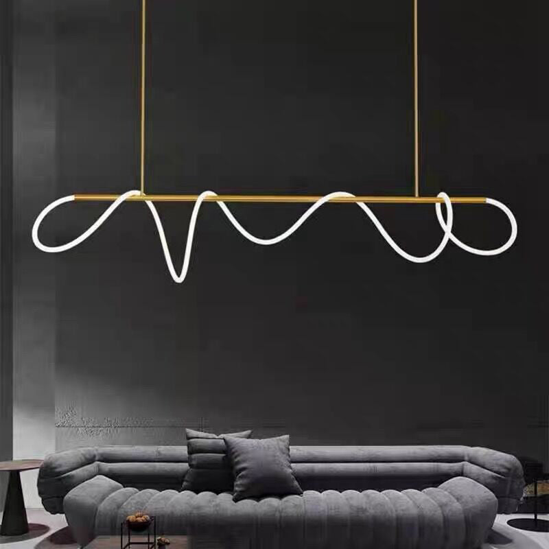 1 Light Linear Pendant Lighting Modern Metal Island Lighting