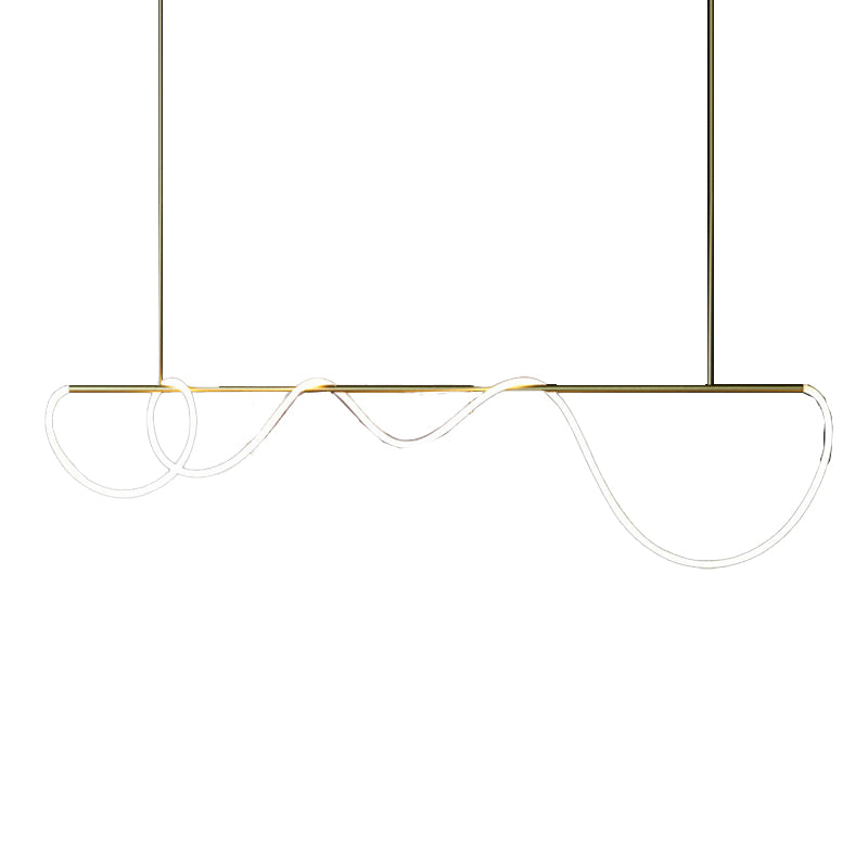 1 Light Linear Pendant Lighting Modern Metal Island Lighting