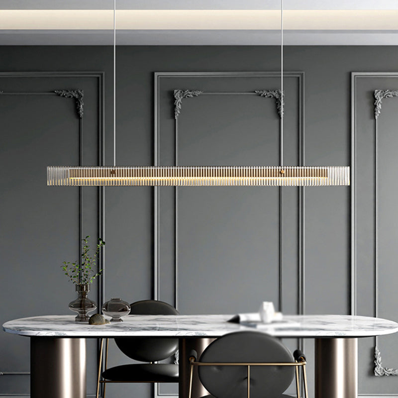 1 Light Glass Linear Hanging Lamp Kit Modern Hanging Island Lights