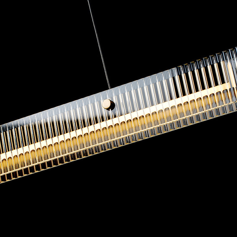 1 Light Glass Linear Hanging Lamp Kit Modern Hanging Island Lights