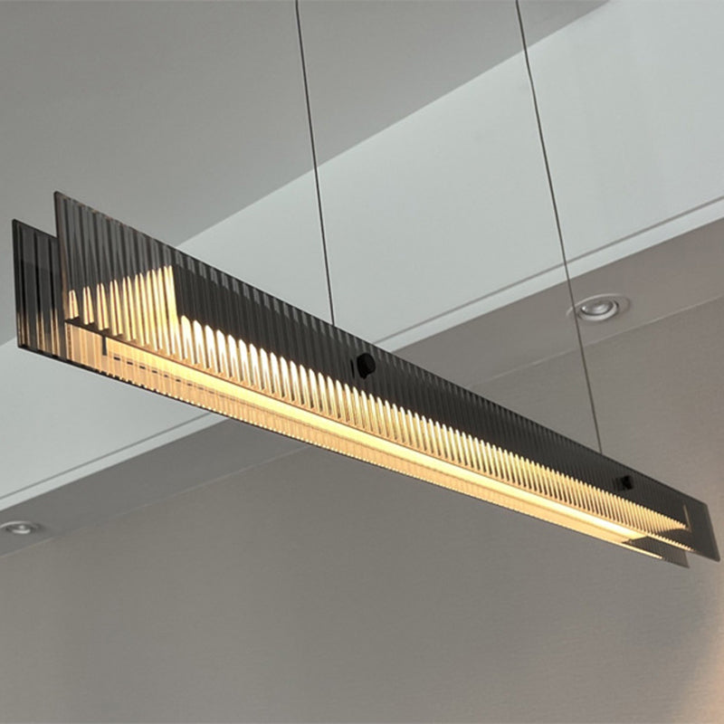 1 Light Glass Linear Hanging Lamp Kit Modern Hanging Island Lights