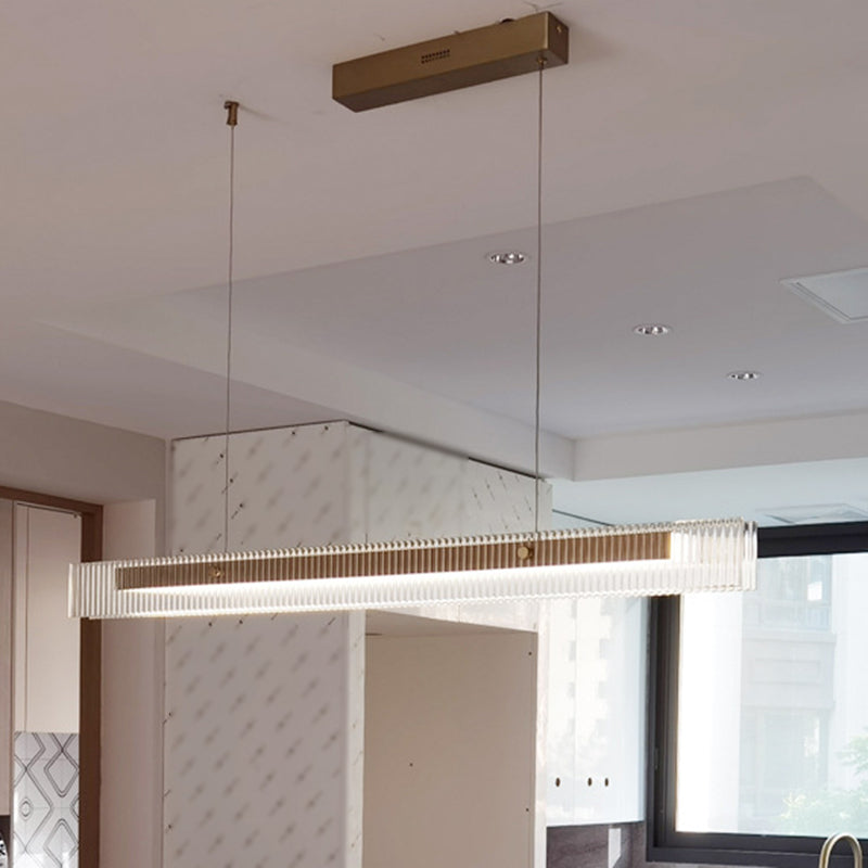 1 Light Glass Linear Hanging Lamp Kit Modern Hanging Island Lights