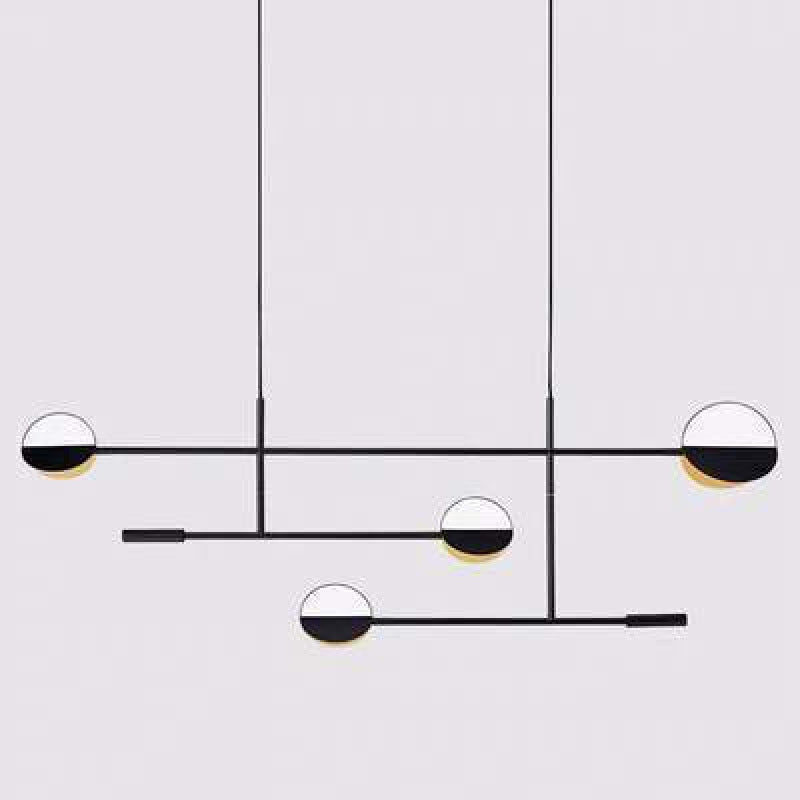Modern 4-Light Kitchen Island Lighting Golden/Black Island Pendant Lighting