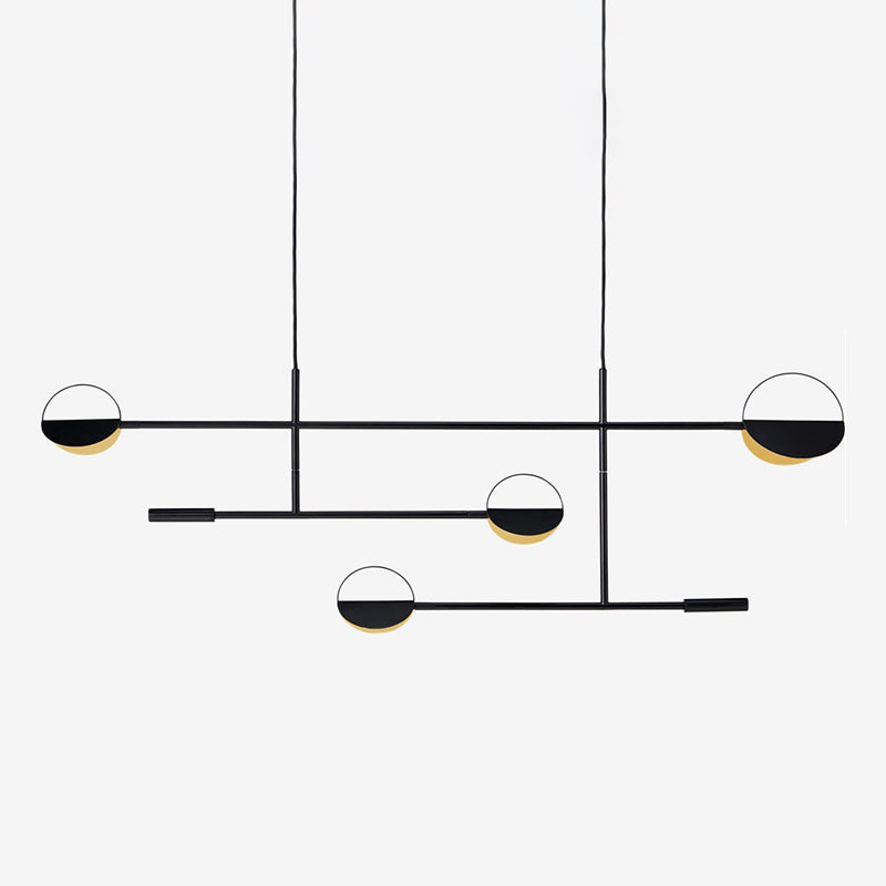Modern 4-Light Kitchen Island Lighting Golden/Black Island Pendant Lighting