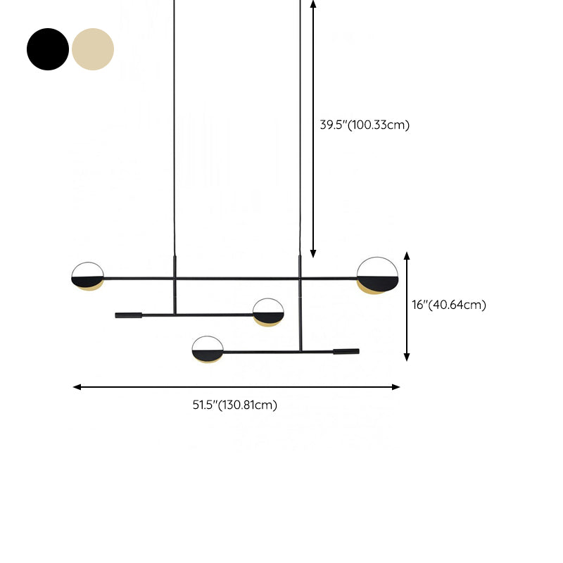 Modern 4-Light Kitchen Island Lighting Golden/Black Island Pendant Lighting