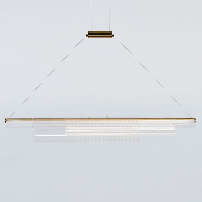 Single Modernism Golden Ceiling Light Acrylic LED Kitchen Island Lighting for Dining Room