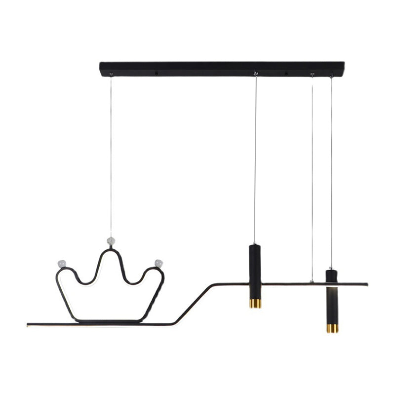 Modern 4-Light Black/Golden Ceiling Light Metal Kitchen Island Lighting for Dining Room
