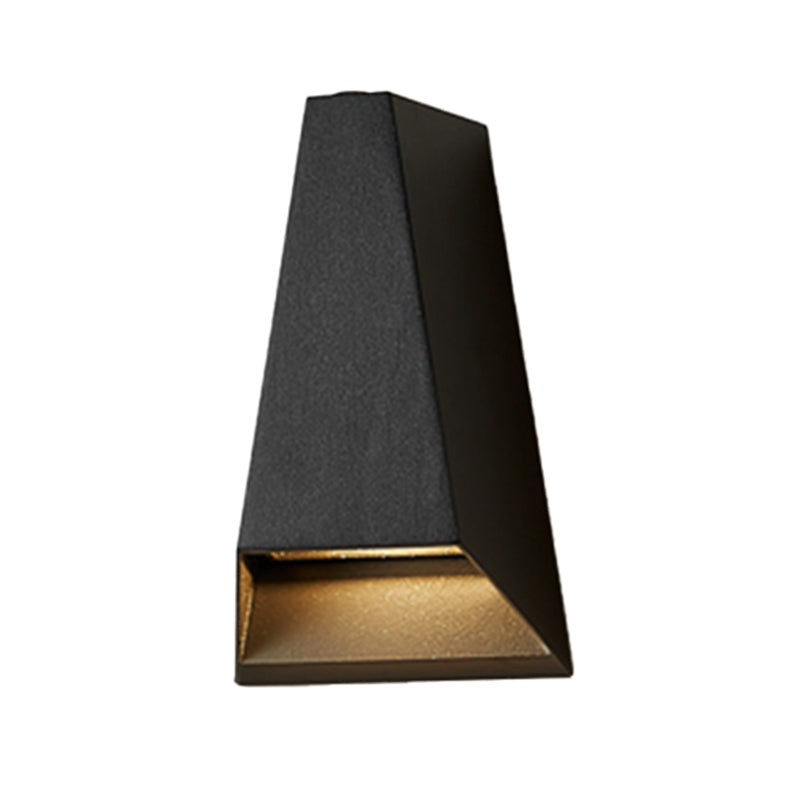 LED Modern Metal Wall Sconce Geometric Shape Wall Light with Glass Shade for Courtyard