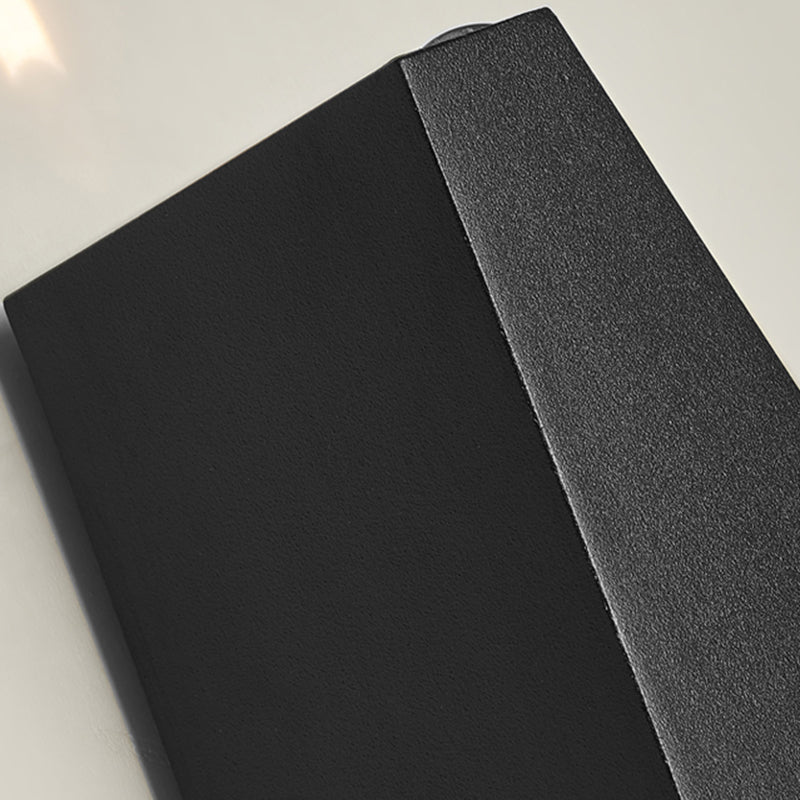 LED Modern Metal Wall Sconce Geometric Shape Wall Light with Glass Shade for Courtyard