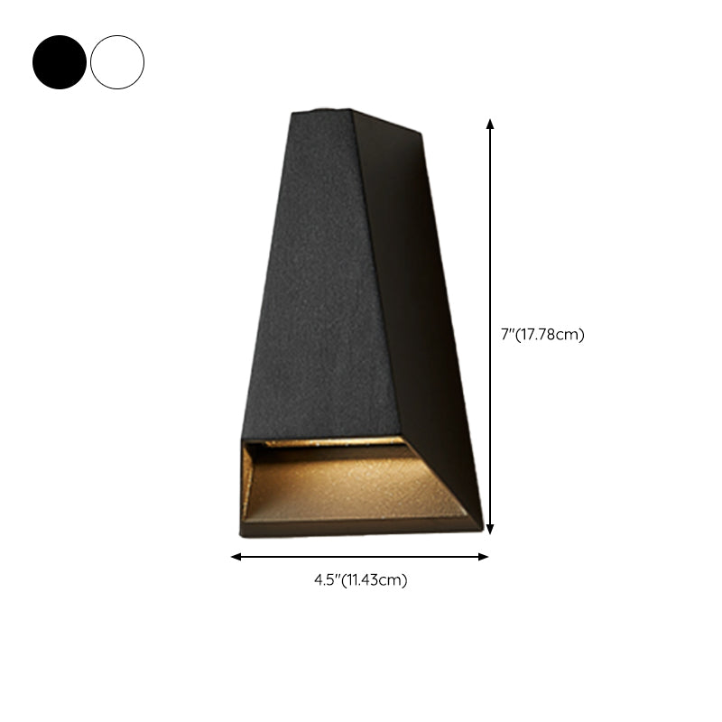 LED Modern Metal Wall Sconce Geometric Shape Wall Light with Glass Shade for Courtyard