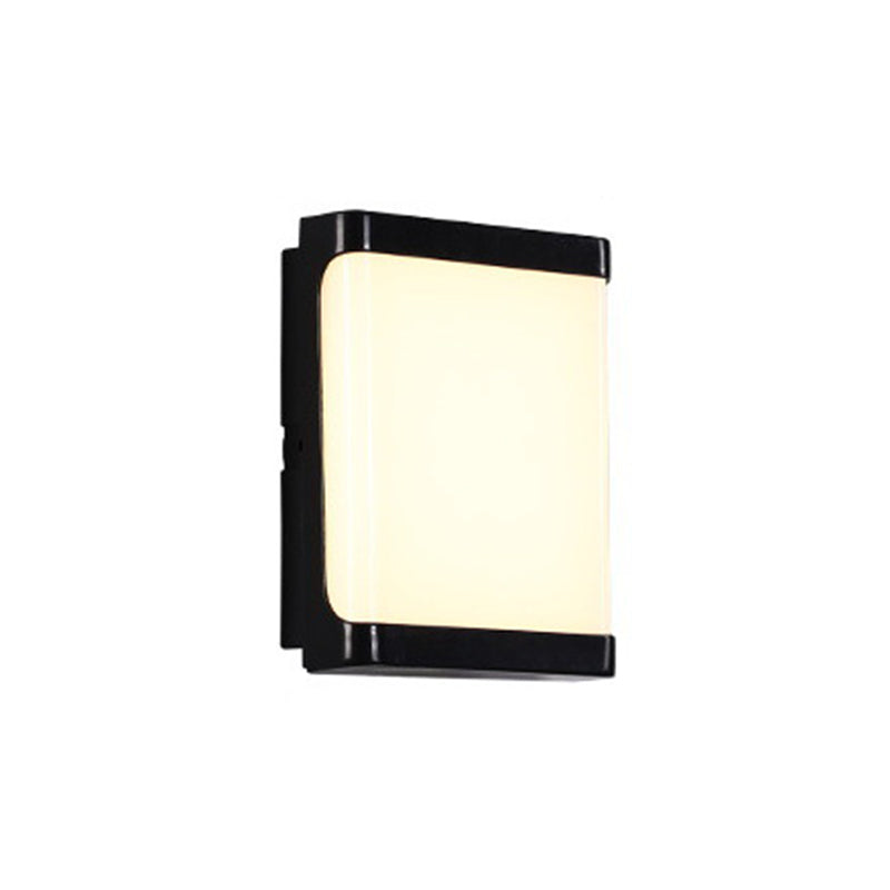 Modern Metal Wall Sconce Geometric Shape Wall Light with Plastic Shade for Living Room