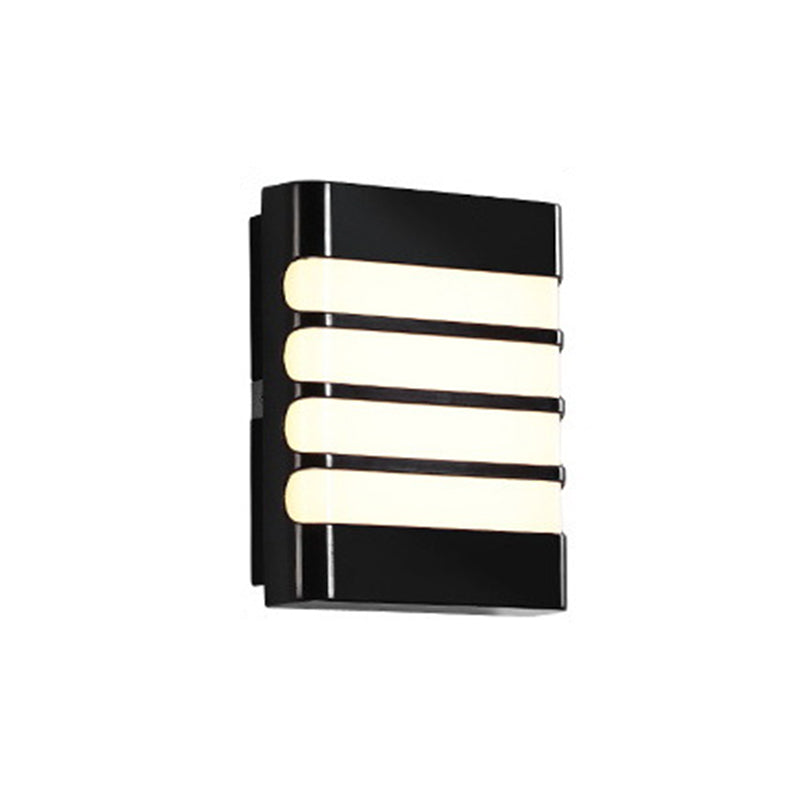 Modern Metal Wall Sconce Geometric Shape Wall Light with Plastic Shade for Living Room