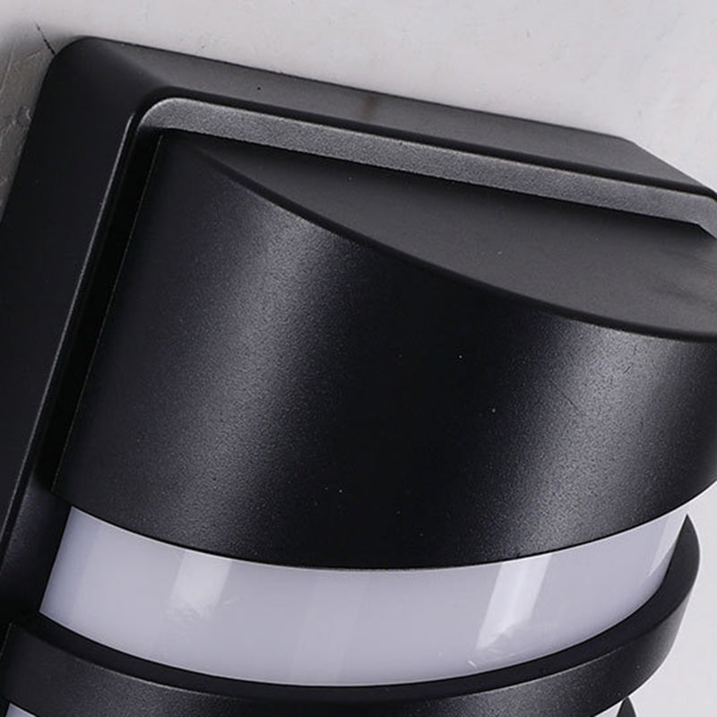 Modern Metal Wall Sconce Geometric Shape Wall Light with Plastic Shade for Living Room