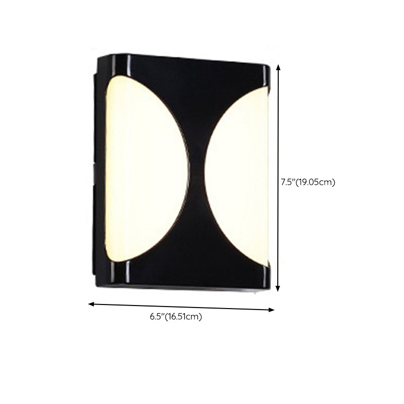Modern Metal Wall Sconce Geometric Shape Wall Light with Plastic Shade for Living Room