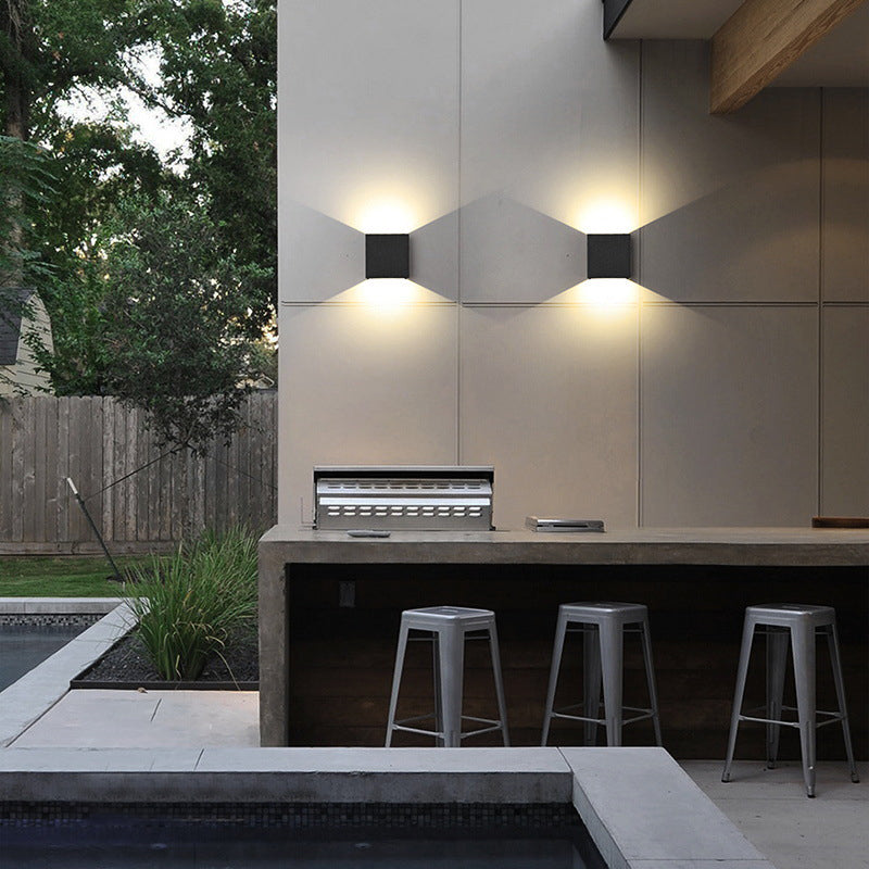 Modern Metal Wall Sconce Square Shape Wall Light with Acrylic Shade for Living Room