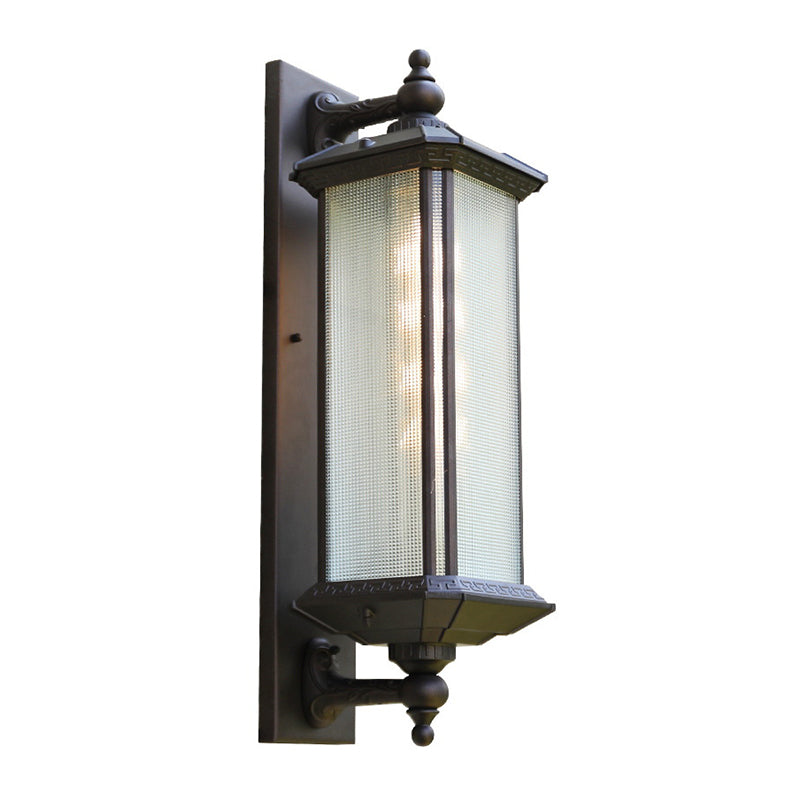 Modern Metal Wall Sconce Rectangle Shape Wall Light with Glass Shade for Living Room