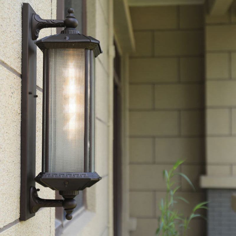 Modern Metal Wall Sconce Rectangle Shape Wall Light with Glass Shade for Living Room