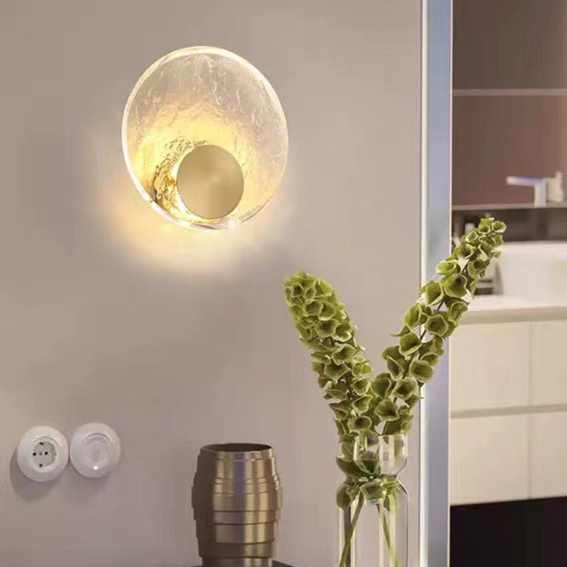 Modernism Single Golden Wall Mounted Sconce Round LED Wall Light