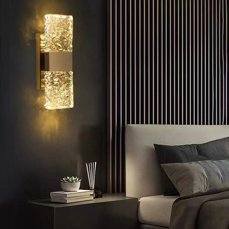 Single Golden Contemporary Wall Mounted Sconce Rectangle LED Wall Light