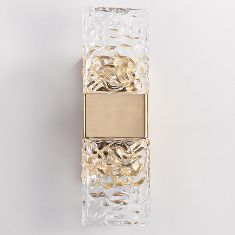 Single Golden Contemporary Wall Mounted Sconce Rectangle LED Wall Light