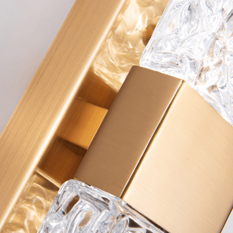 Single Golden Contemporary Wall Mounted Sconce Rectangle LED Wall Light