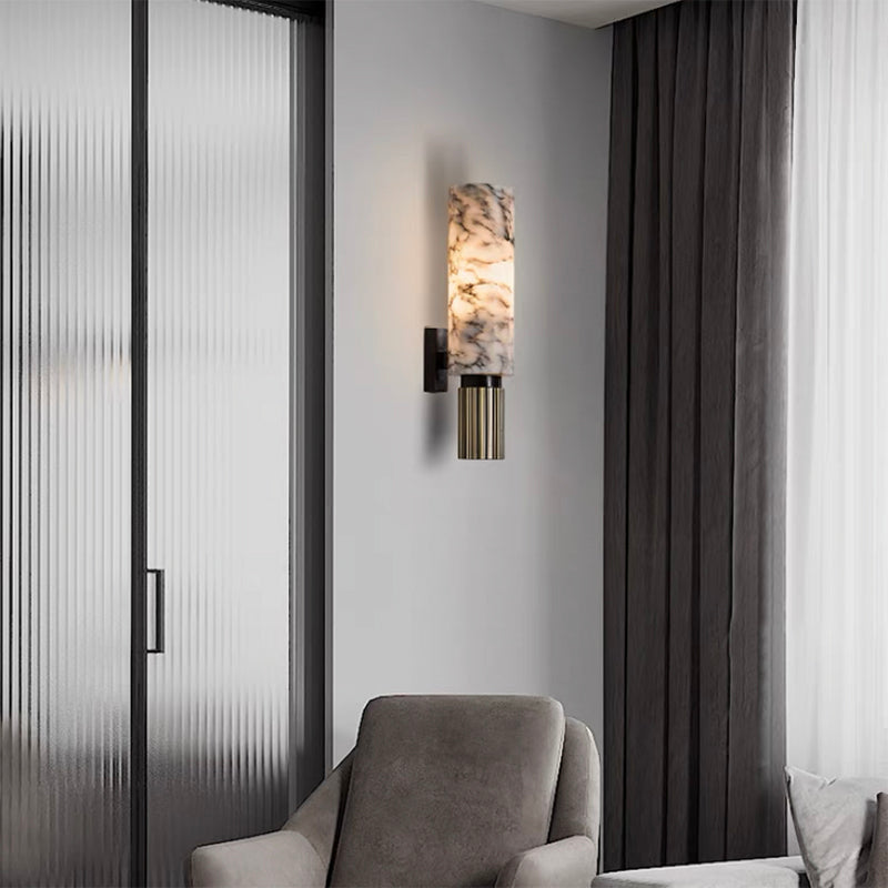 Single Modern Golden Wall Mounted Sconce LED Shaded Wall Light for Bedroom