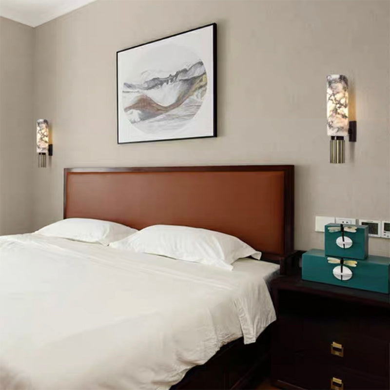 Single Modern Golden Wall Mounted Sconce LED Shaded Wall Light for Bedroom