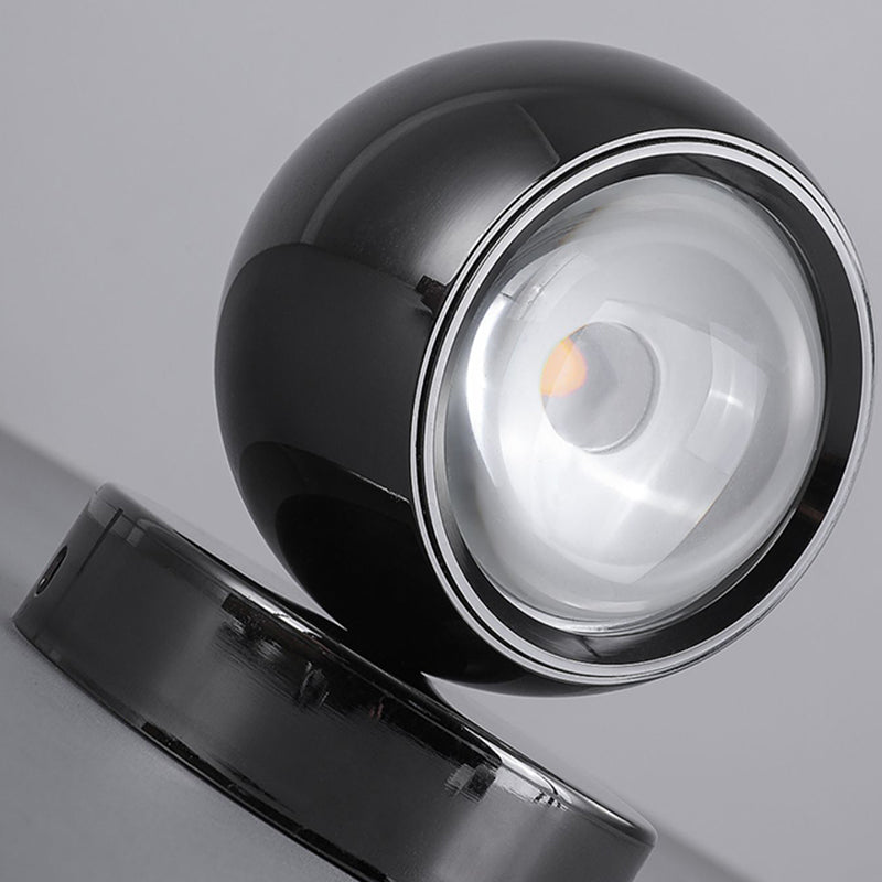 Iron and Glass Wall Light in Chrome Modernism Globe LED Wall Sconce