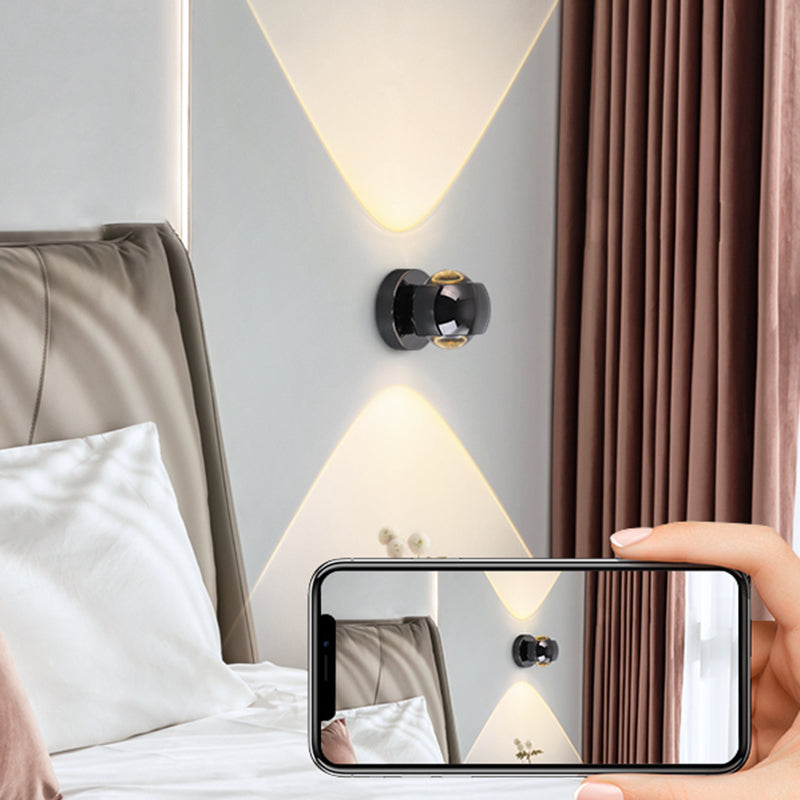 Iron and Glass Wall Light in Chrome Modernism Globe LED Wall Sconce