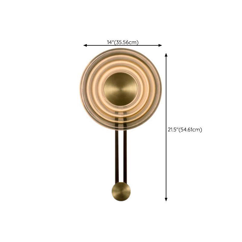Single Modern Brass Wall Mounted Sconce LED Round Glass Wall Light for Foyer