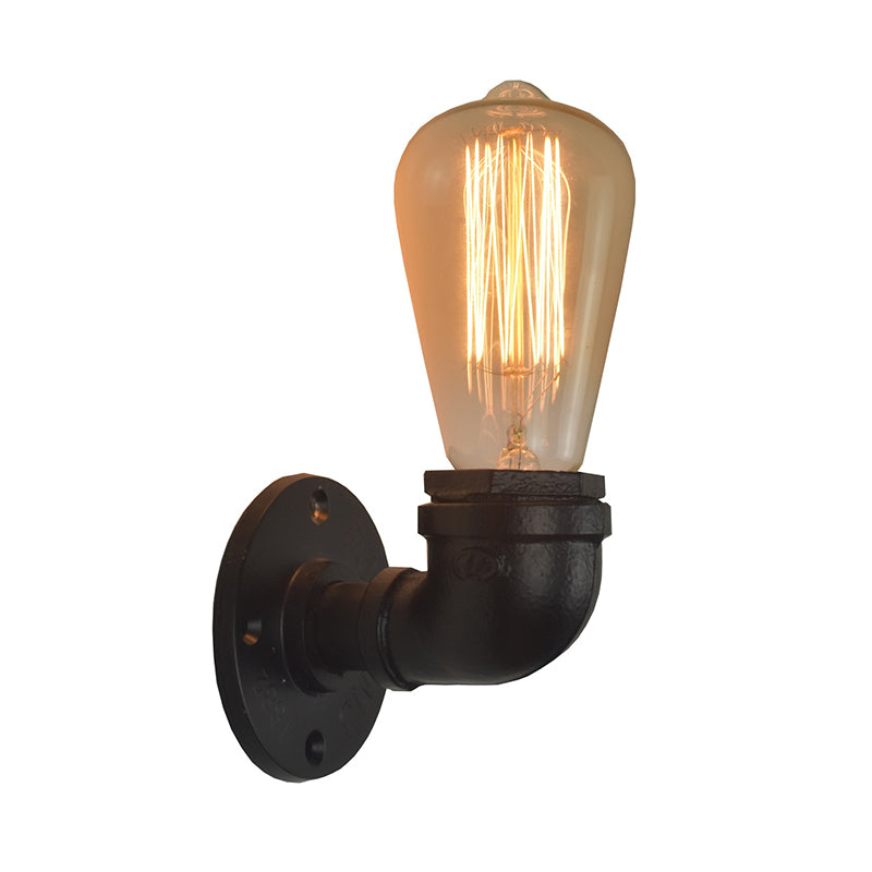 Geometric Wall Light Fixture Modern Metal 1 Light Wall Sconce in Black