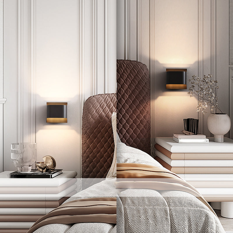 Modernism Wall Sconce Black Sconce Lighting with Copper for Hallway